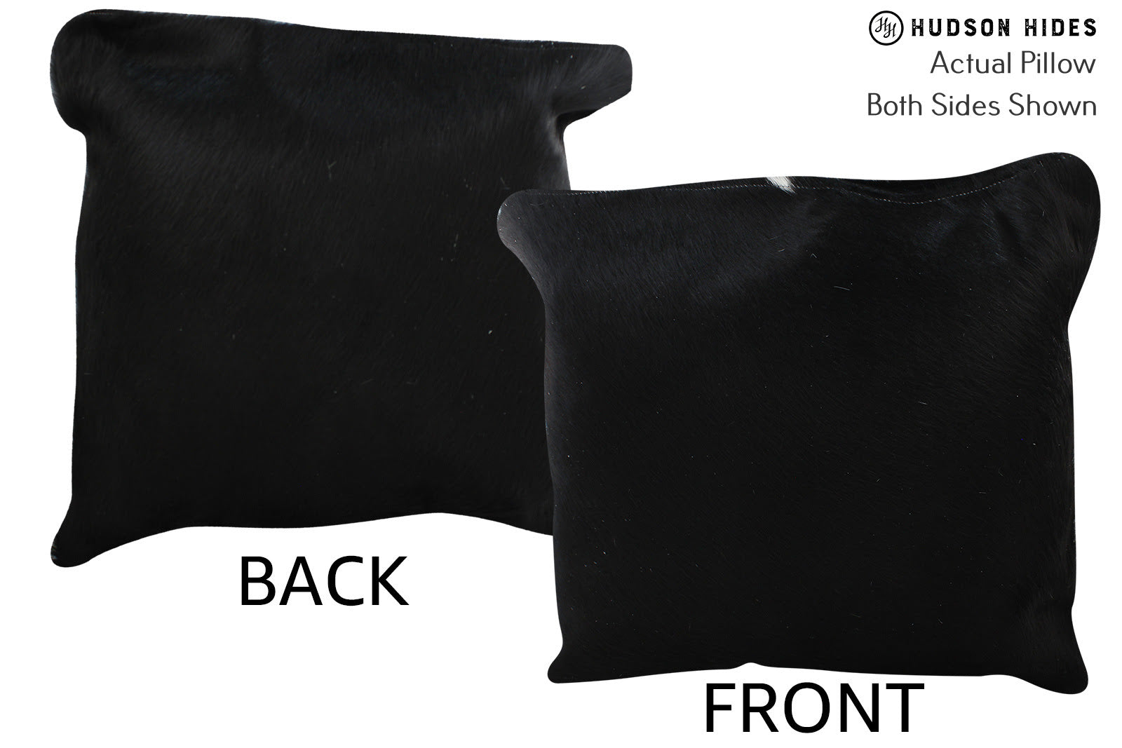 Solid Black Cowhide Pillow #76082