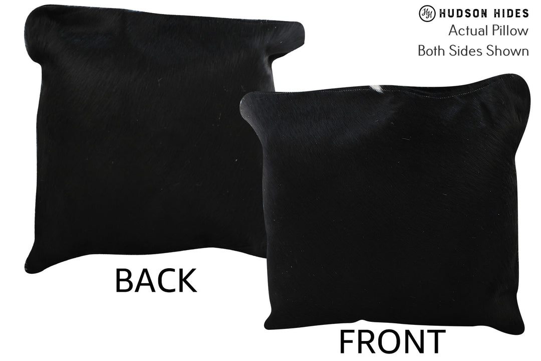Solid Black Pillow 20"x20"#76082 by Hudson Hides