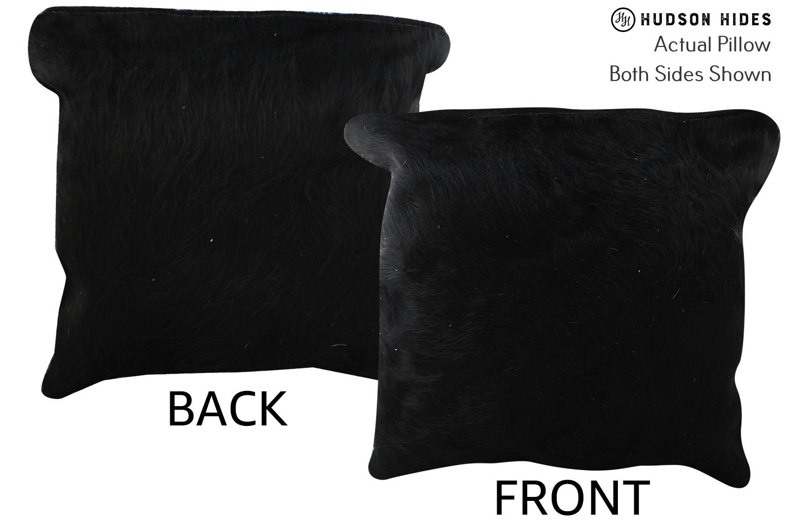 Solid Black Cowhide Pillow #76088
