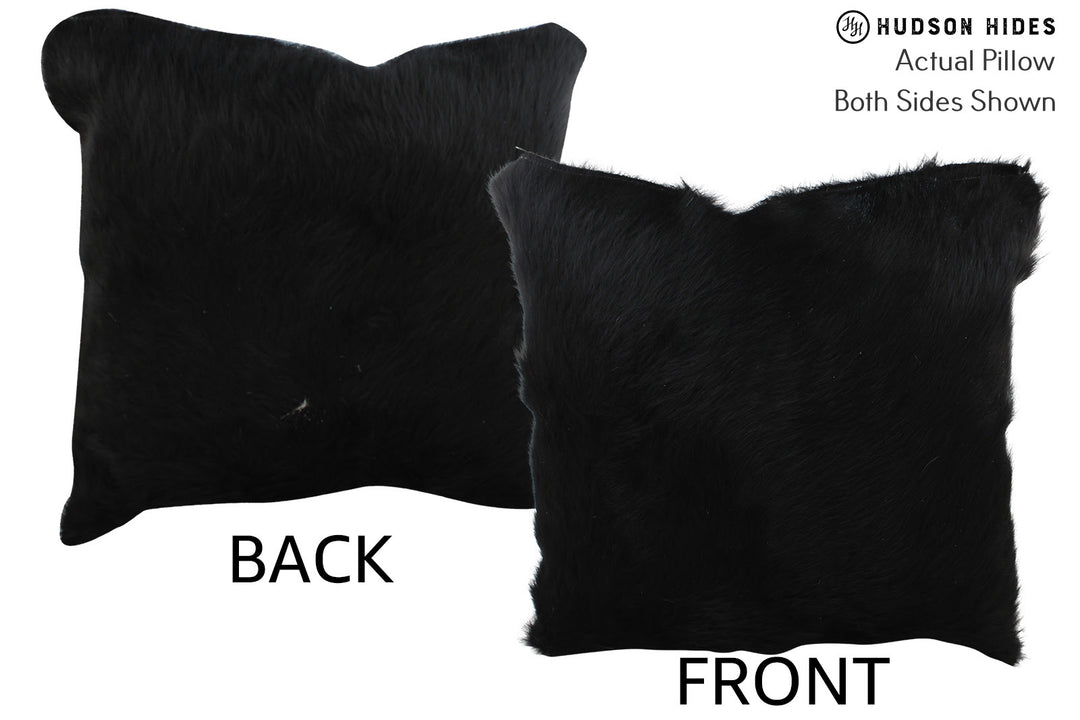 Solid Black Pillow 20"x20"#76092 by Hudson Hides