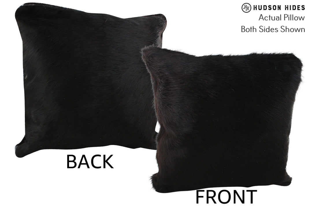 Solid Black Pillow 20"x20"#76098 by Hudson Hides
