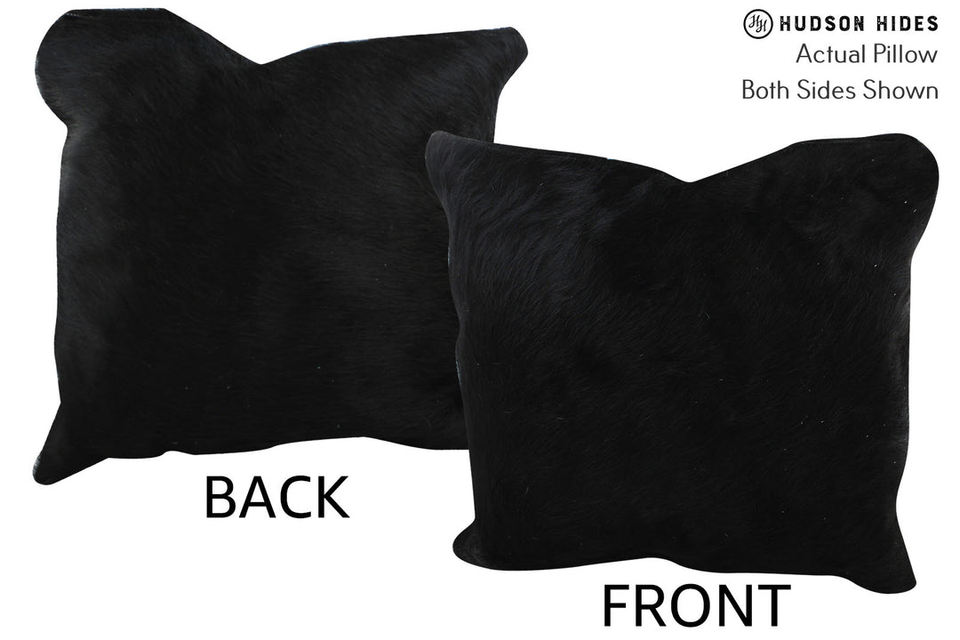Solid Black Pillow 20"x20"#76112 by Hudson Hides