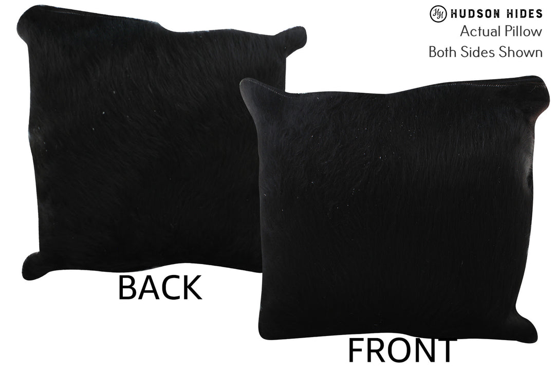 Solid Black Pillow 20"x20"#76122 by Hudson Hides