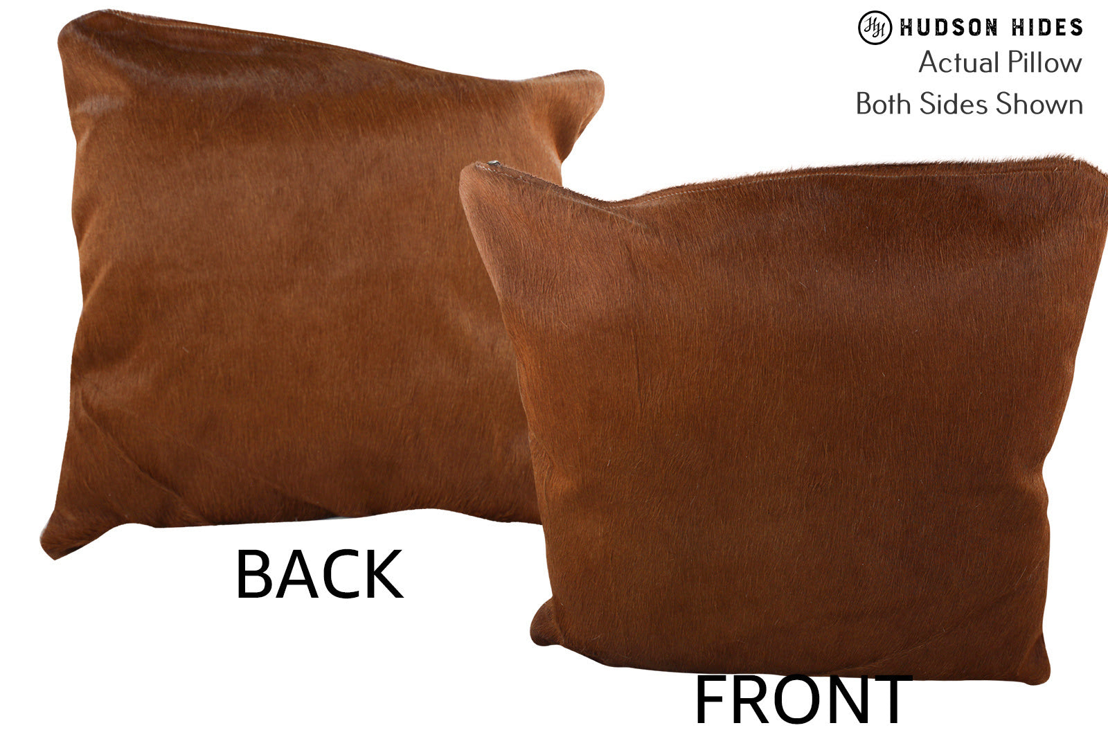 Solid Brown Cowhide Pillow #76157