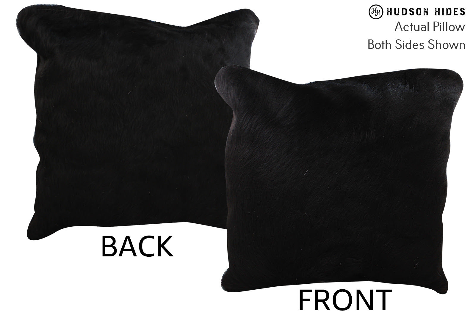 Solid Black Cowhide Pillow #76184
