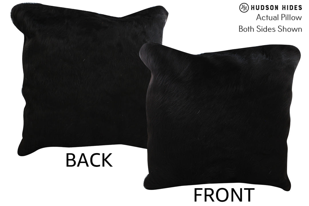 Solid Black Pillow 20"x20"#76184 by Hudson Hides