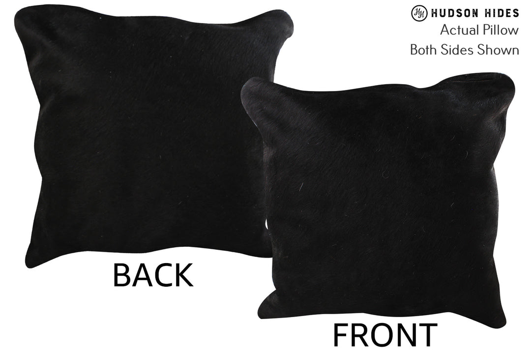 Solid Black Pillow 20"x20"#76214 by Hudson Hides