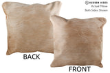 Beige 20"x20" Brazilian Cowhide Pillow #76234 by Hudson Hides