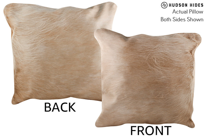 Beige 20"x20" Brazilian Cowhide Pillow #76234 by Hudson Hides