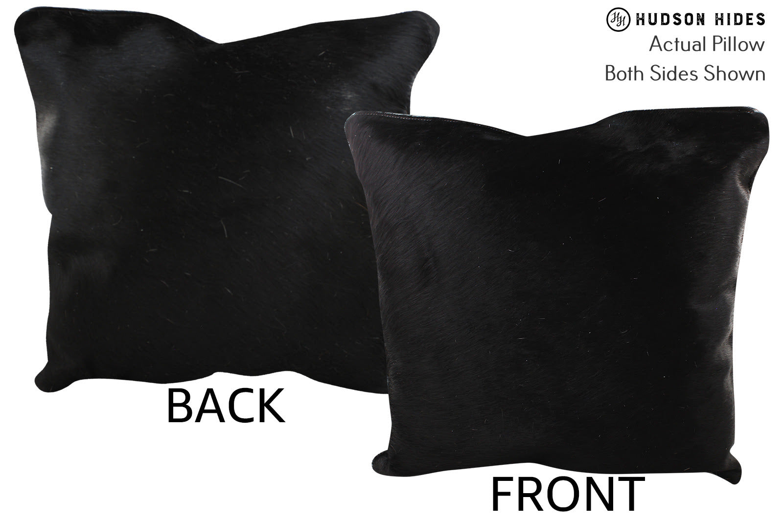 Solid Black Cowhide Pillow #76239