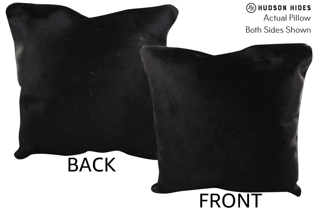 Solid Black Pillow 20"x20"#76239 by Hudson Hides