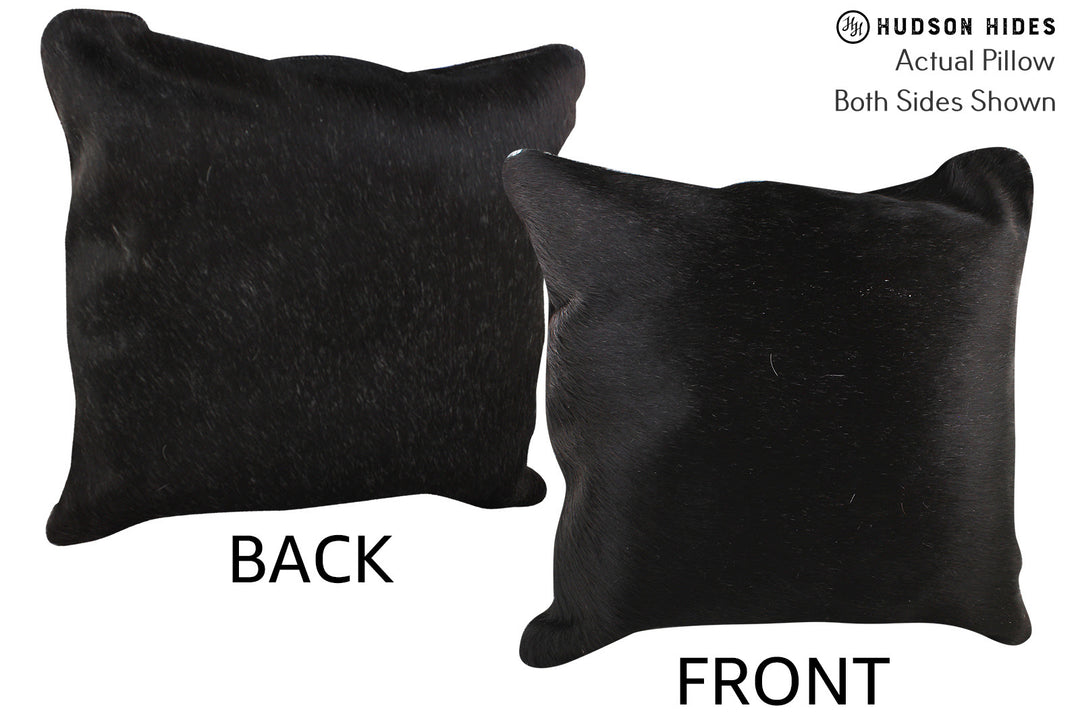 Solid Black Pillow 20"x20"#76251 by Hudson Hides