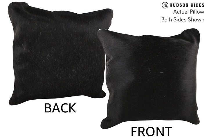 Solid Black 20"x20" Brazilian Cowhide Pillow #76251 by Hudson Hides