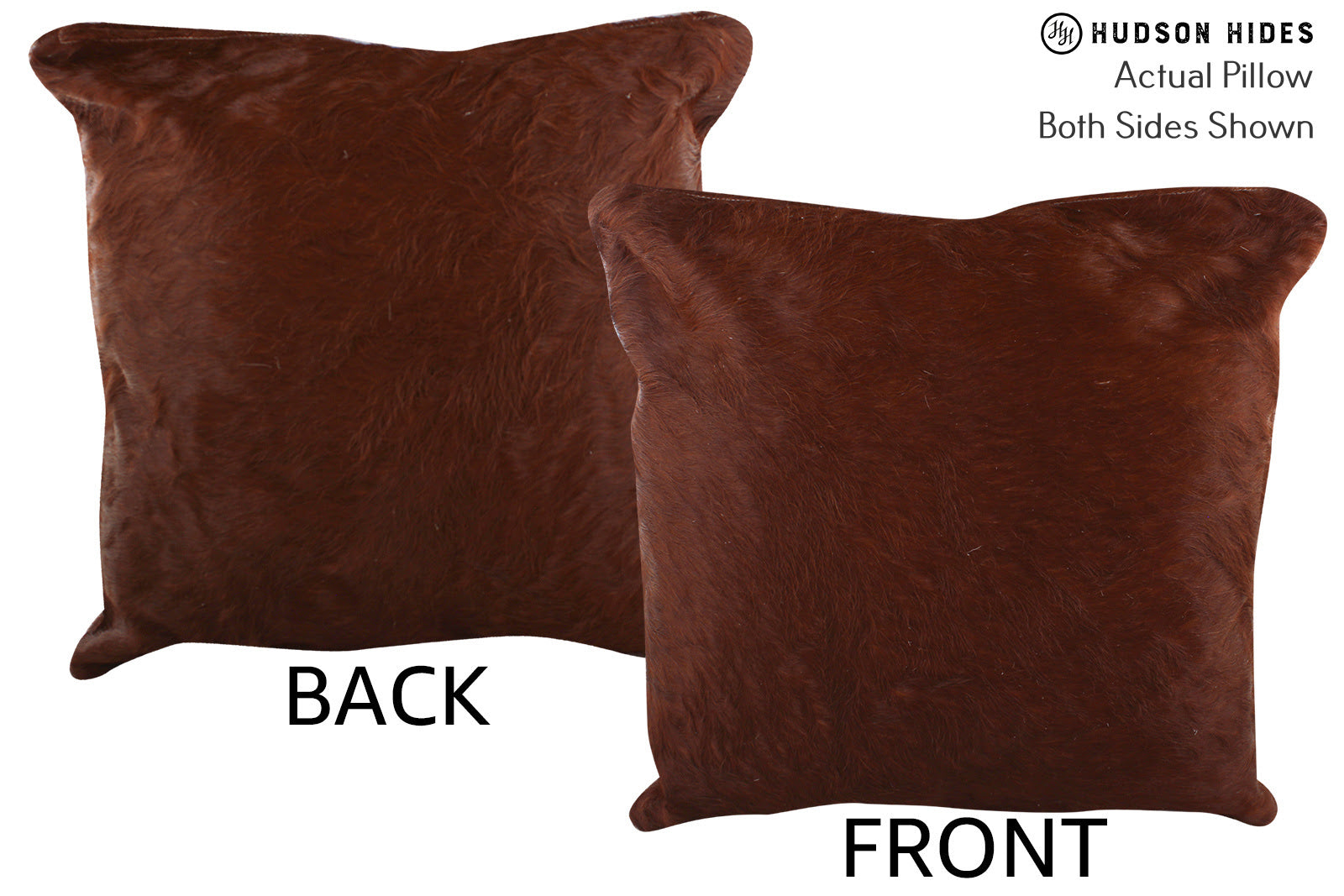 Solid Brown Cowhide Pillow #76274