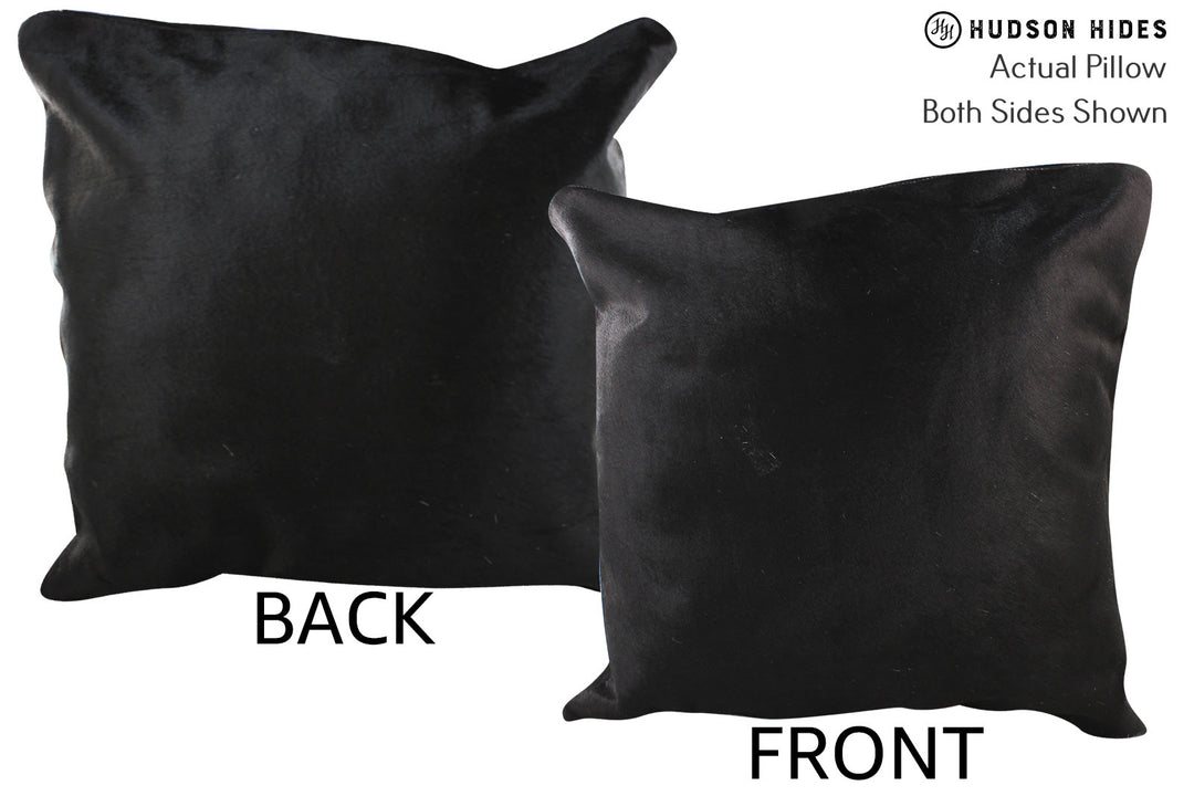 Solid Black Pillow 20"x20"#76281 by Hudson Hides