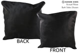 Solid Black 20"x20" Brazilian Cowhide Pillow #76281 by Hudson Hides