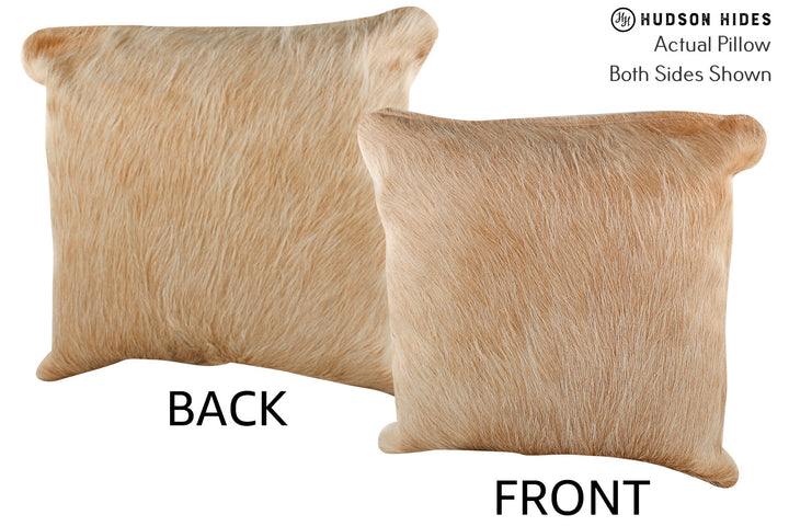 Beige 20"x20" Brazilian Cowhide Pillow #76282 by Hudson Hides