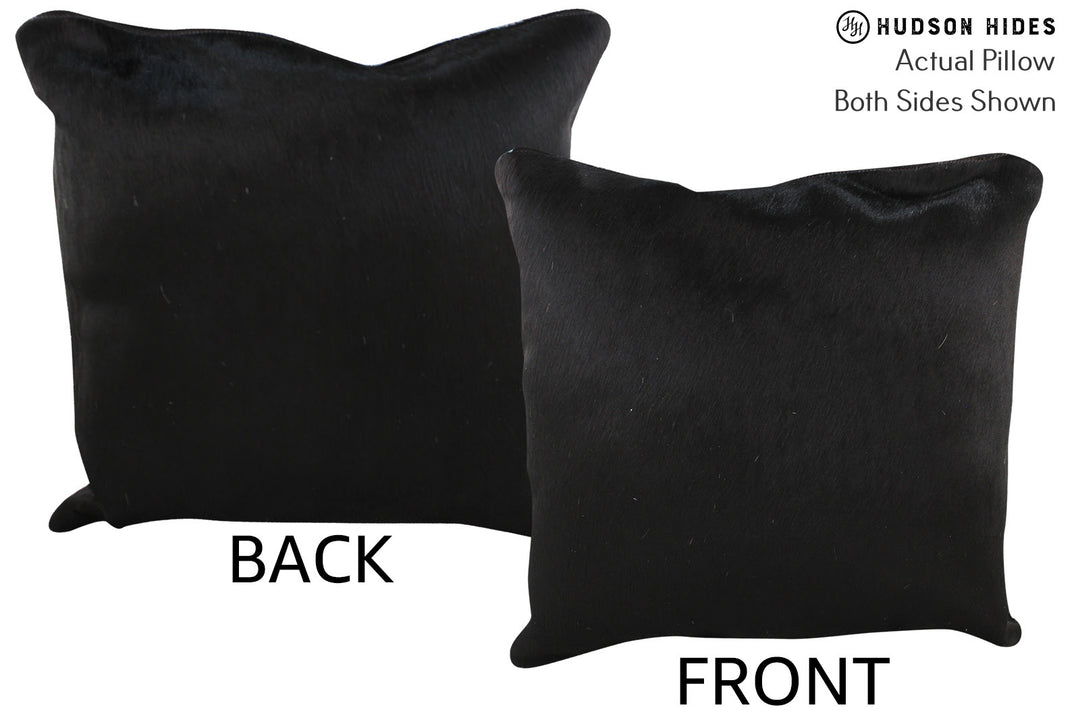 Solid Black Pillow 20"x20"#76288 by Hudson Hides