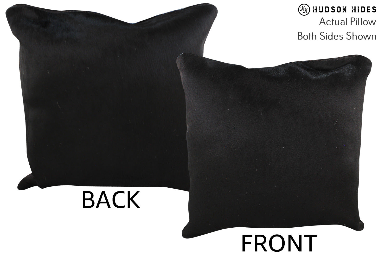 Solid Black Cowhide Pillow #76288