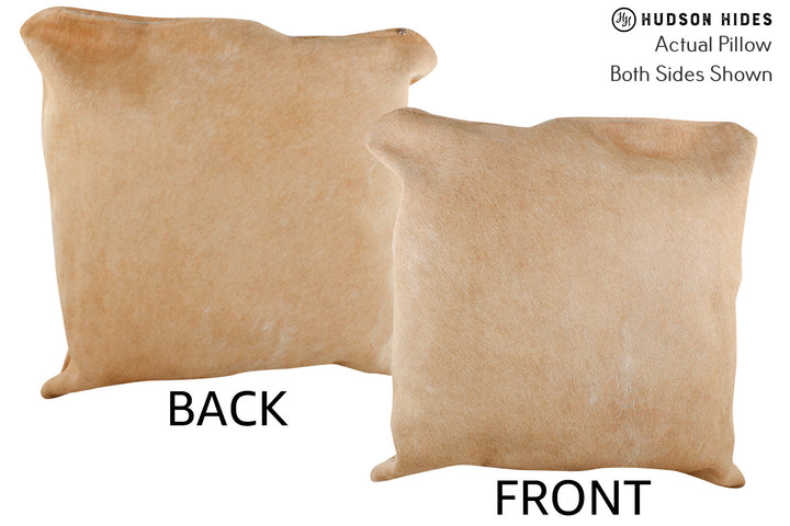 Beige 20"x20" Brazilian Cowhide Pillow #76293 by Hudson Hides