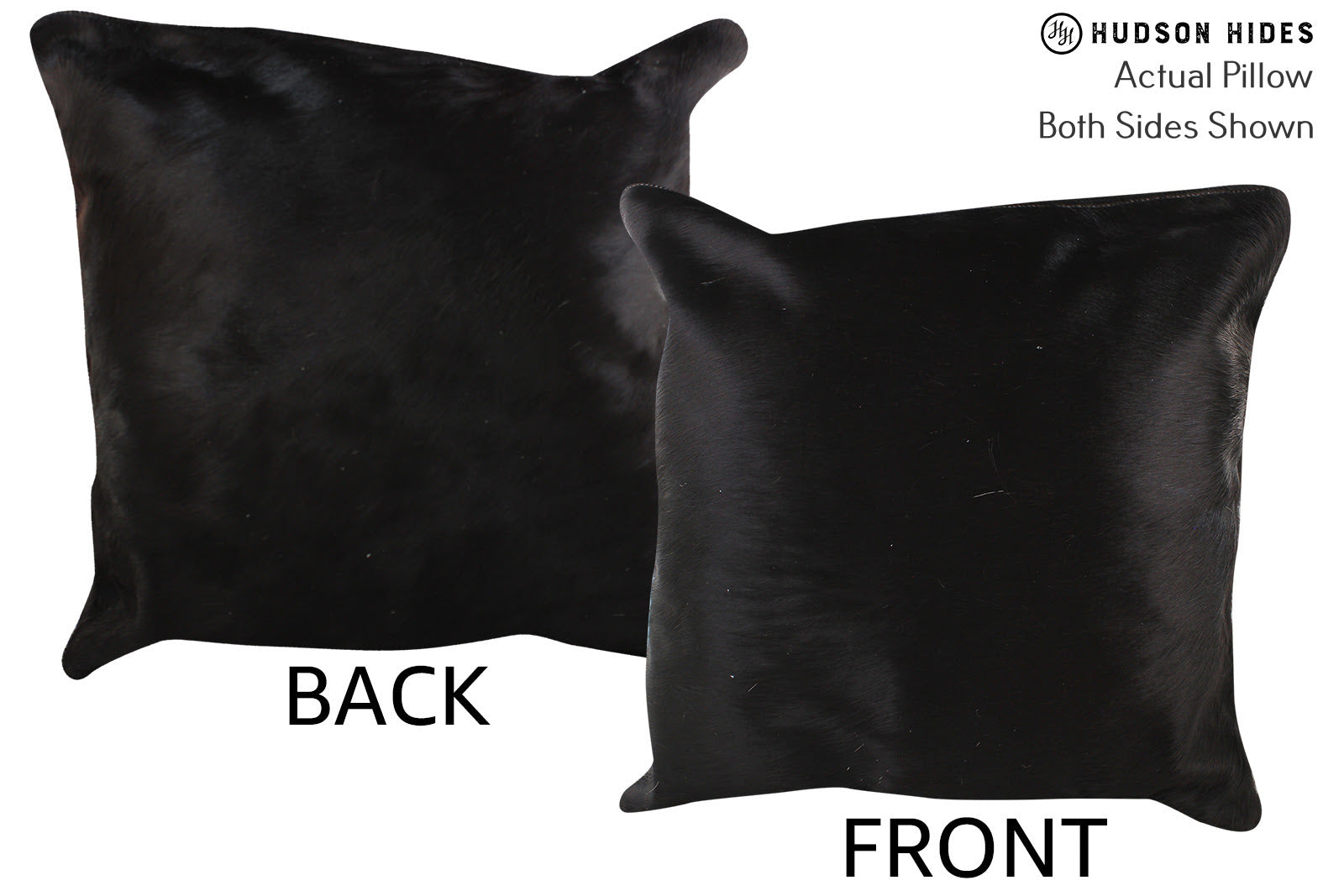 Solid Black Cowhide Pillow #76294