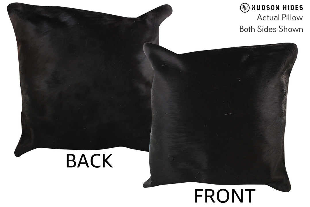 Solid Black Pillow 20"x20"#76294 by Hudson Hides