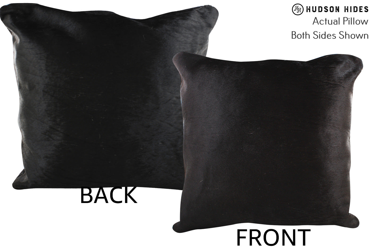 Solid Black Cowhide Pillow #76301