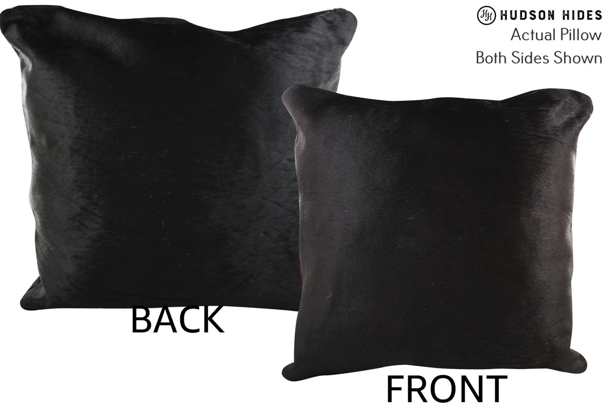 Solid Black Cowhide Pillow #76301