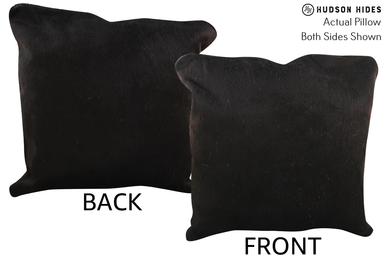 Solid Black Cowhide Pillow #76305