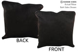 Solid Black 20"x20" Brazilian Cowhide Pillow #76305 by Hudson Hides