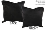 Solid Black 20"x20" Brazilian Cowhide Pillow #76312 by Hudson Hides