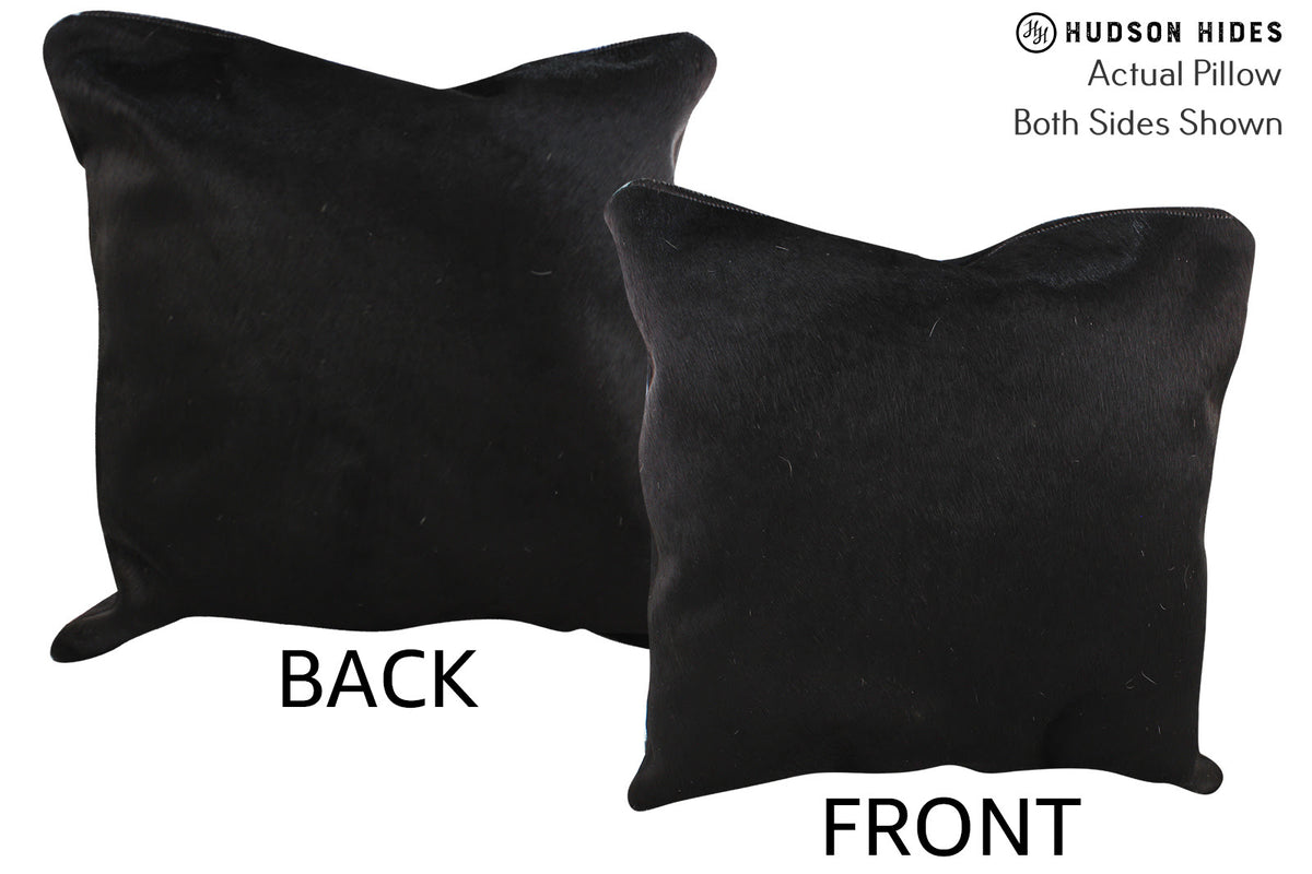 Solid Black Cowhide Pillow #76312