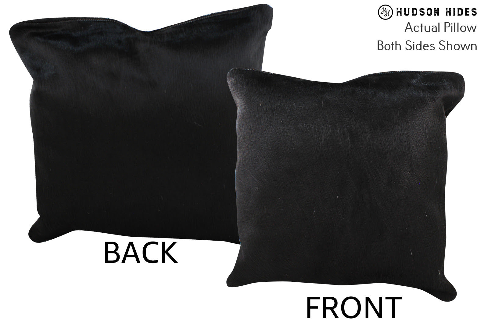 Solid Black Cowhide Pillow #76318