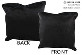 Solid Black 20"x20" Brazilian Cowhide Pillow #76318 by Hudson Hides