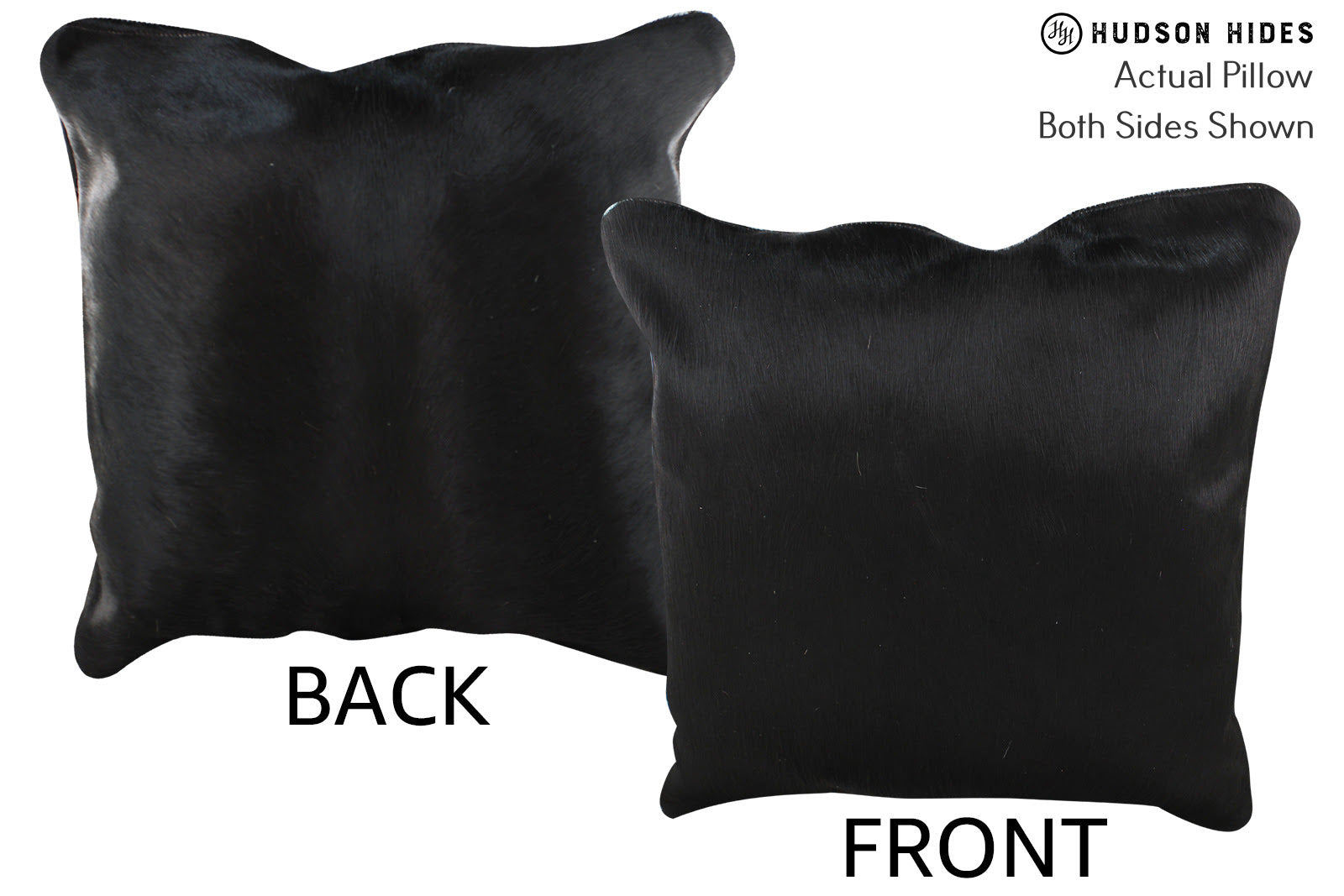 Solid Black Cowhide Pillow #76324