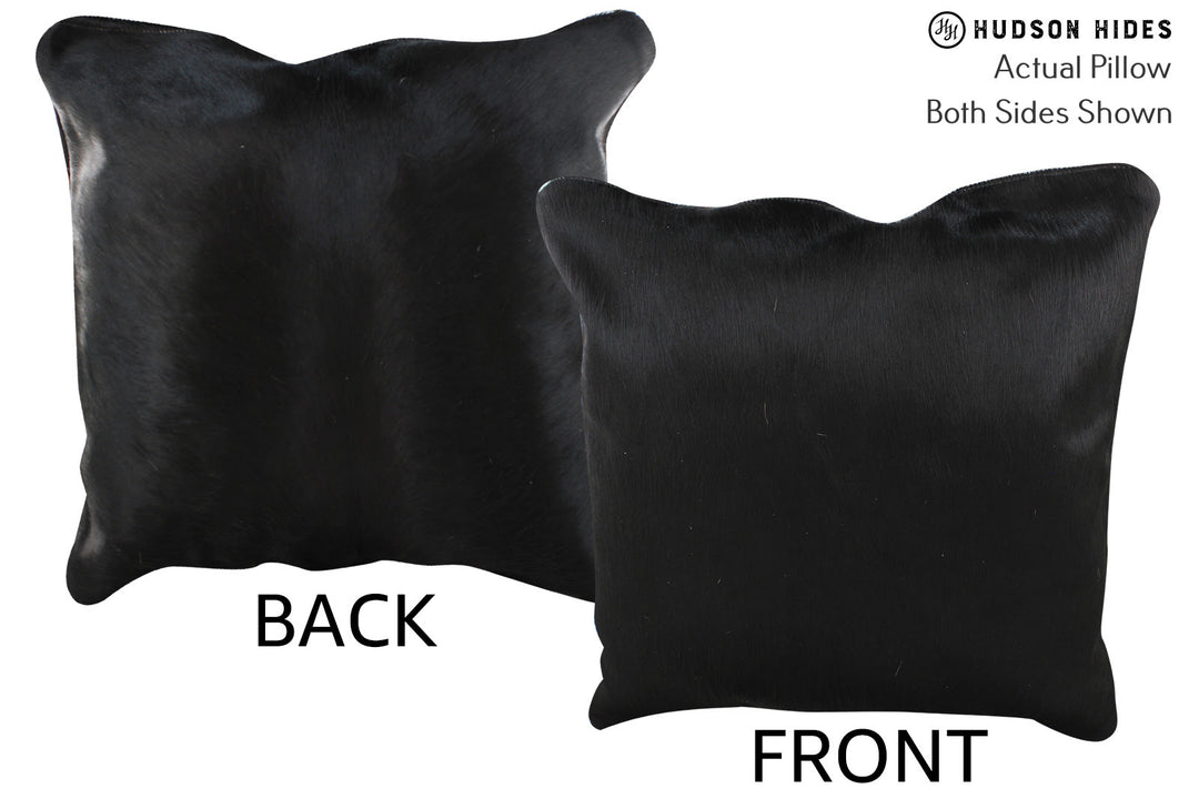 Solid Black Pillow 20"x20"#76324 by Hudson Hides