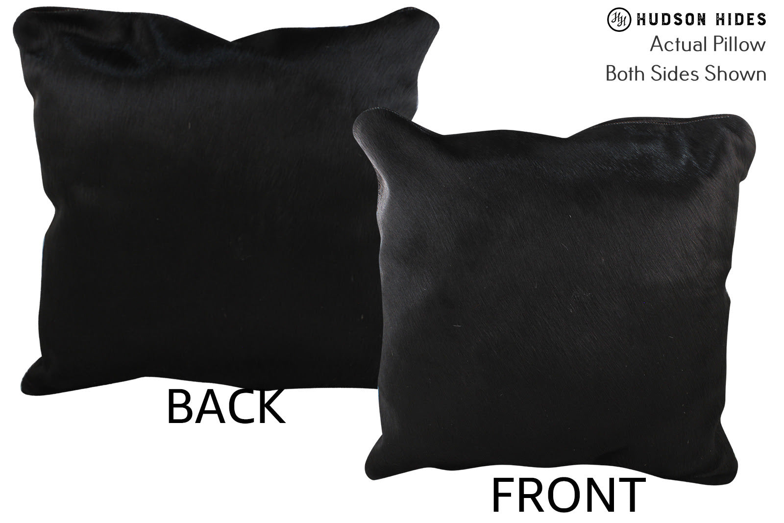Solid Black Cowhide Pillow #76327
