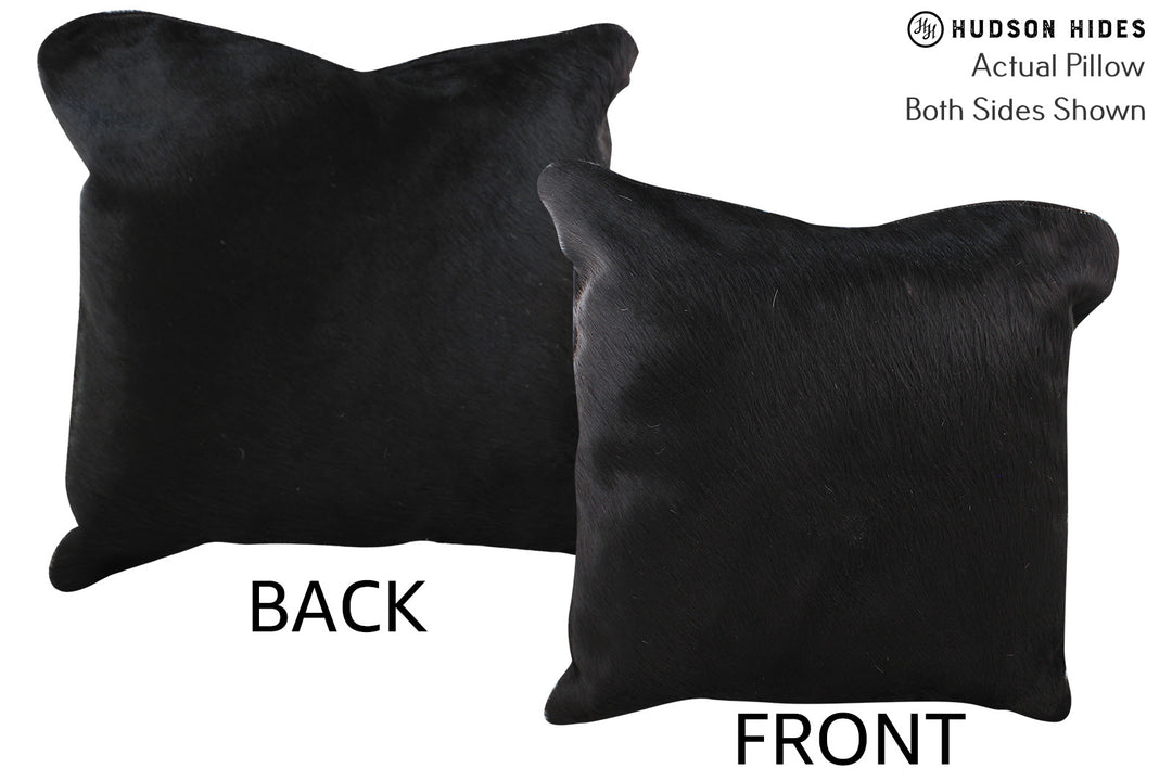 Solid Black Pillow 20"x20"#76332 by Hudson Hides