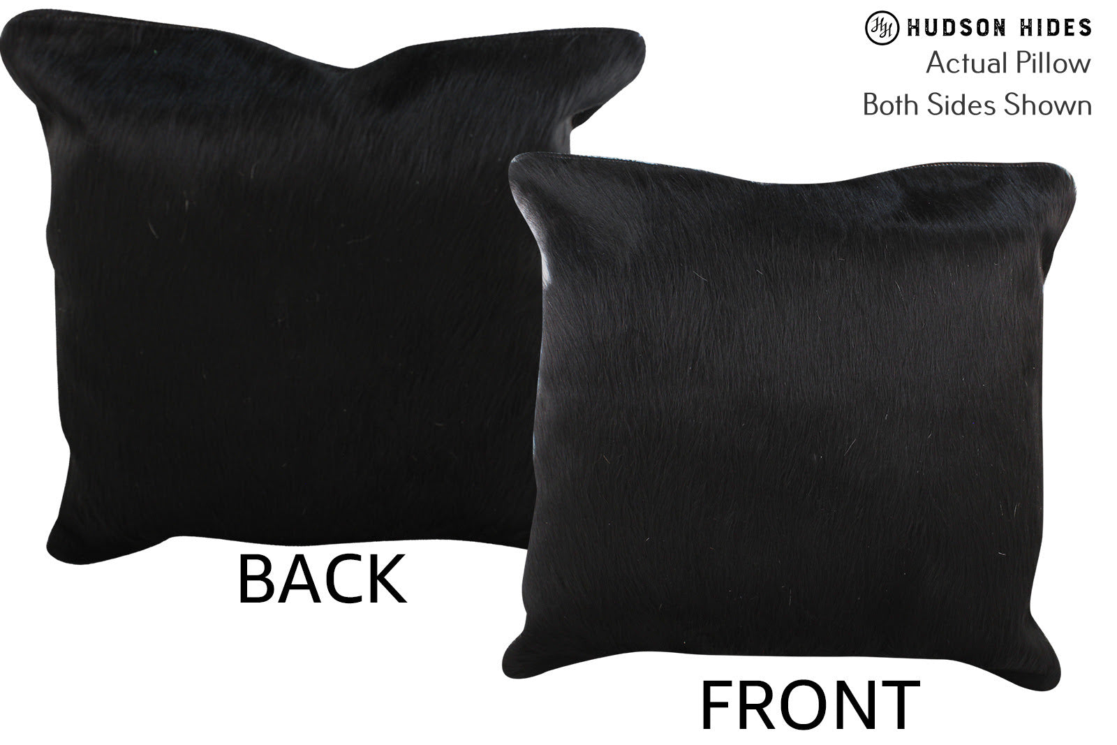 Solid Black Cowhide Pillow #76338