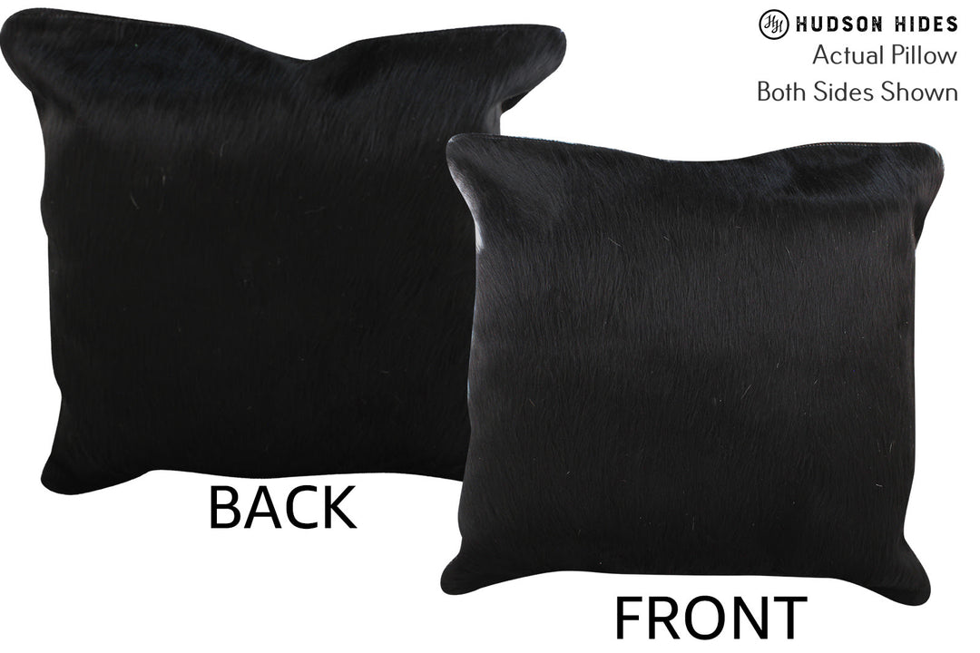 Solid Black Pillow 20"x20"#76338 by Hudson Hides