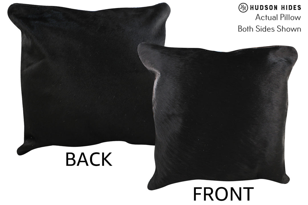 Solid Black Pillow 20"x20"#76342 by Hudson Hides