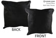 Solid Black 20"x20" Brazilian Cowhide Pillow #76342 by Hudson Hides
