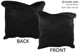 Solid Black 20"x20" Brazilian Cowhide Pillow #76352 by Hudson Hides