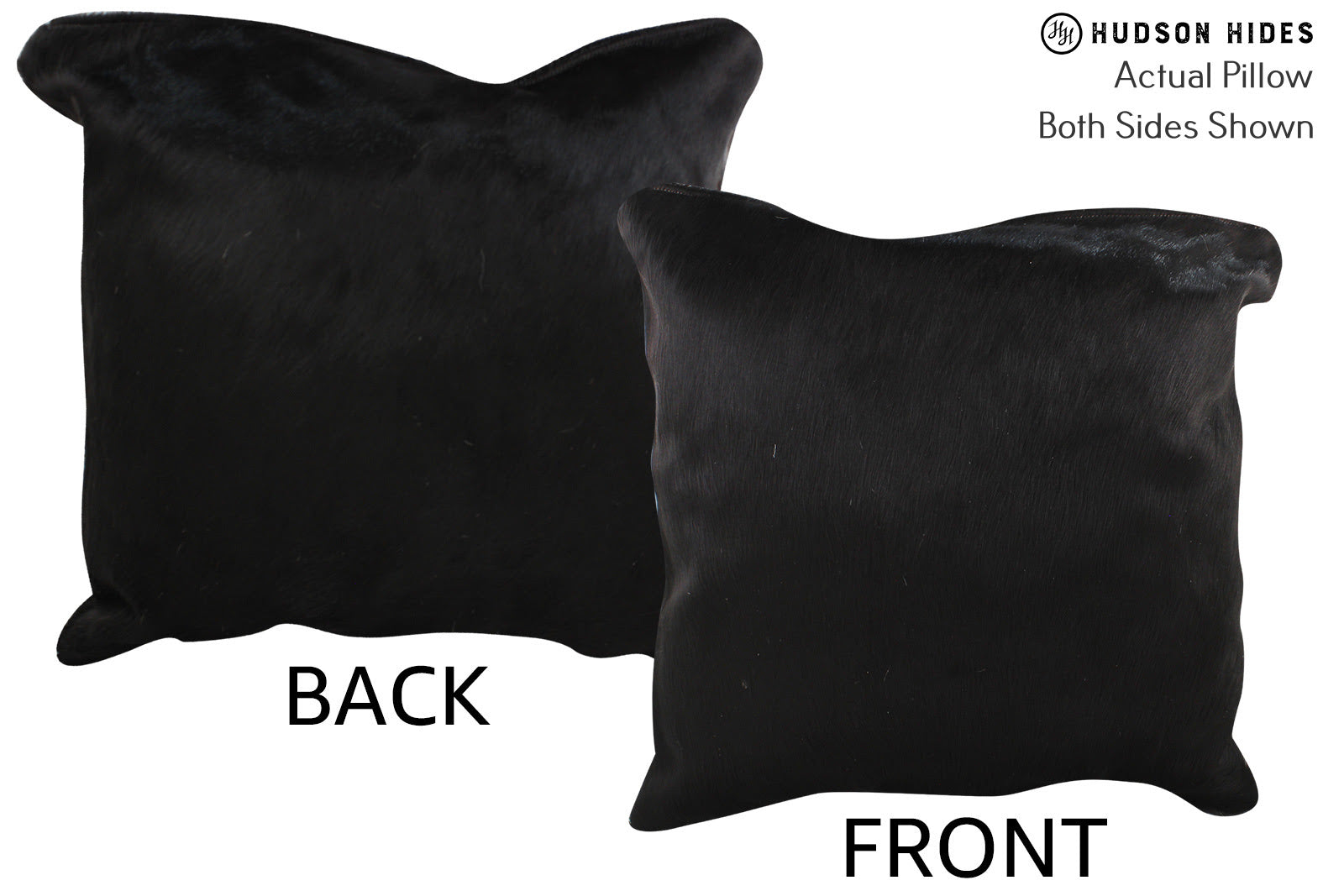 Solid Black Cowhide Pillow #76352