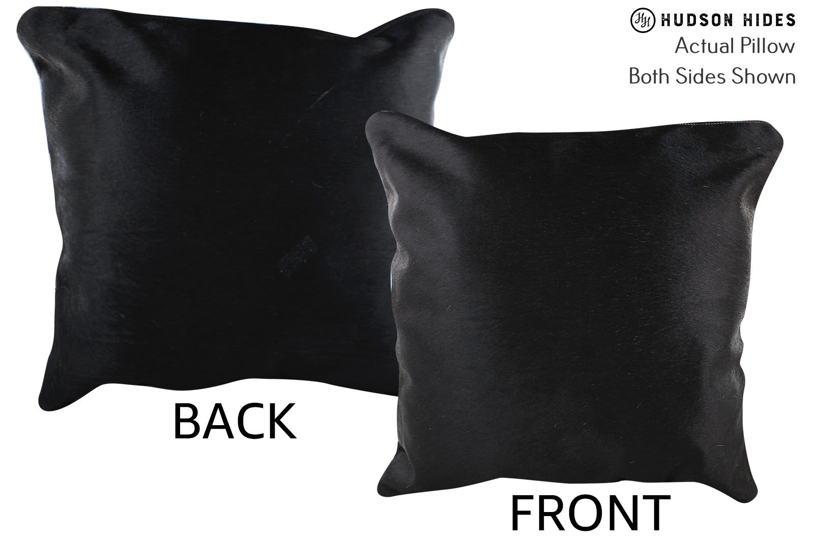 Solid Black Cowhide Pillow #76357