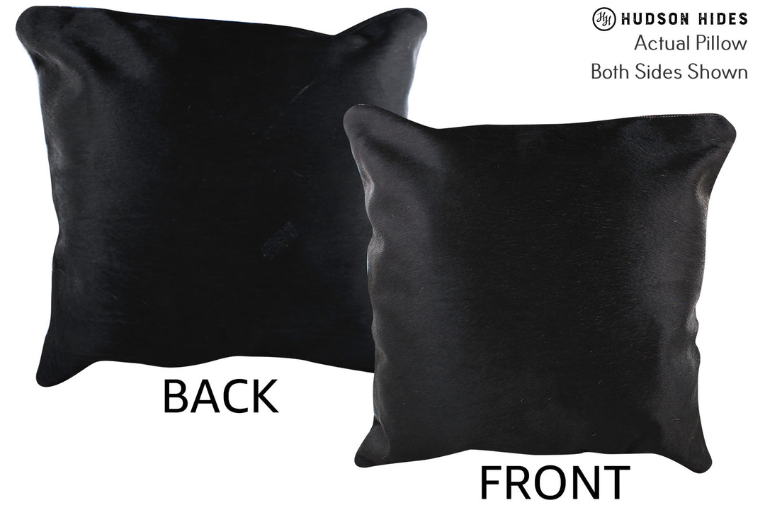 Solid Black Pillow 20"x20"#76357 by Hudson Hides