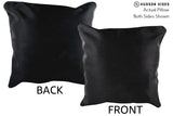 Solid Black 20"x20" Brazilian Cowhide Pillow #76357 by Hudson Hides