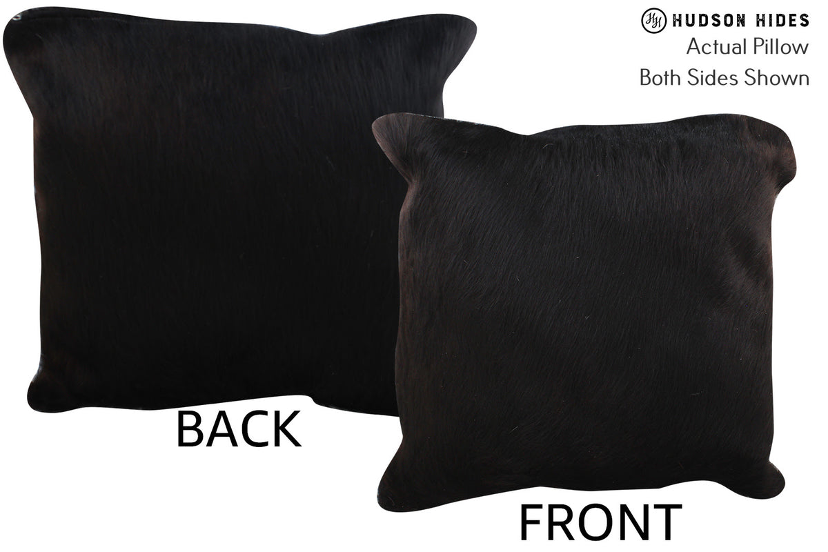 Solid Black Cowhide Pillow #76362