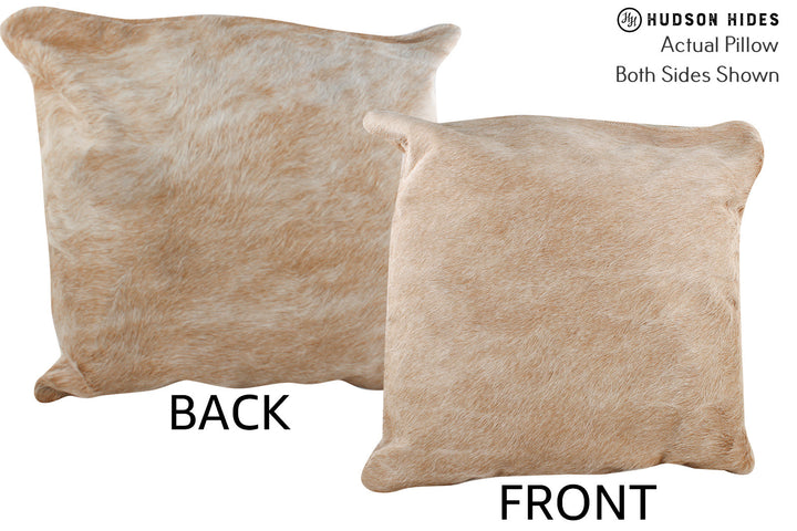 Beige 20"x20" Brazilian Cowhide Pillow #76364 by Hudson Hides