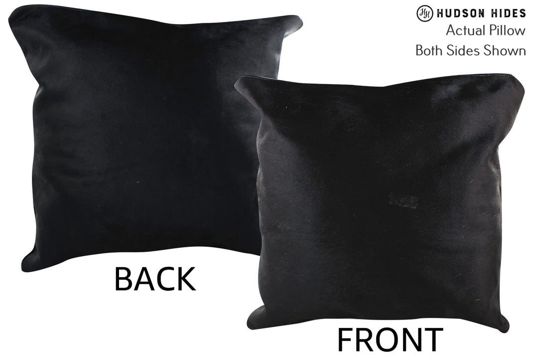 Solid Black Pillow 20"x20"#76365 by Hudson Hides